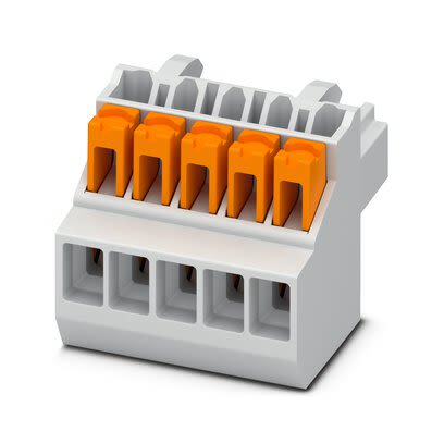 Phoenix Contact PSPT Series Push-In PCB Socket, 5-Contact, 1-Row, 3.5mm Pitch, Push In Spring Termination [1102114]; 277-8615
