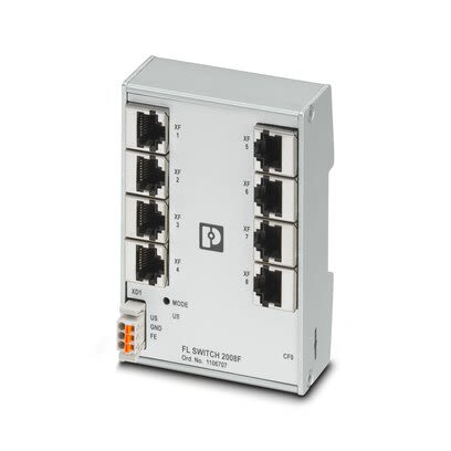 Phoenix Contact 1106707, Managed 8 Port Ethernet Switch, RJ-45 [1106707]; 277-8623