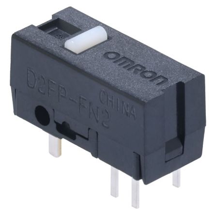 Omron Button Subminiature Micro Switch, Through Hole Terminal, 20mA, SPST [D2FP-FN2(STD)]; 277-8695