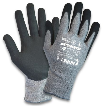Lebon Protection SKINTOUCH Grey Elastane, HPPE, Polyamide Cut Resistant Cut Resistant Gloves, Size 11, Aqua Polymer [SKINTOUCH-11]; 277-8751