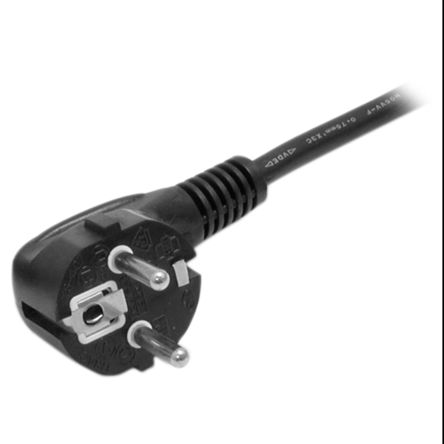 StarTech.com Right Angle CEE 7/7 Plug to Straight IEC C13 Socket Power Cord, 2m [PXT101EUR]; 277-9806