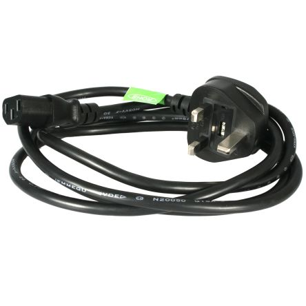 StarTech.com Right Angle Type G UK Plug to Straight IEC C13 Socket Power Cord, 1.8m [PXT101UK]; 277-9807