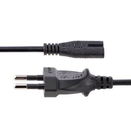 StarTech.com Straight CEE 7/16 Plug to Straight IEC C7 Socket Power Cord, 1m [PXTNB2SEU1M]; 277-9812