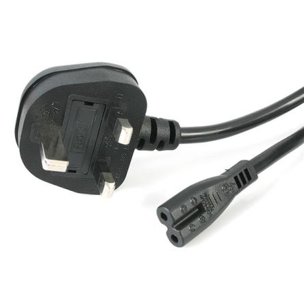 StarTech.com Right Angle CEE 7/7 Plug to Straight IEC C13 Socket Power Cord, 1m [PXTNB2SUK1M]; 277-9813