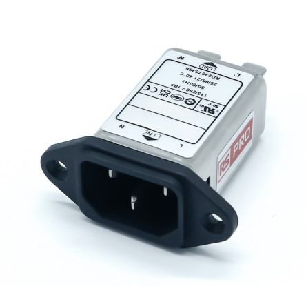 RS PRO 10A, 250 V ac Socket Chassis Mount IEC Inlet Filter, Faston [0]; 278-0324
