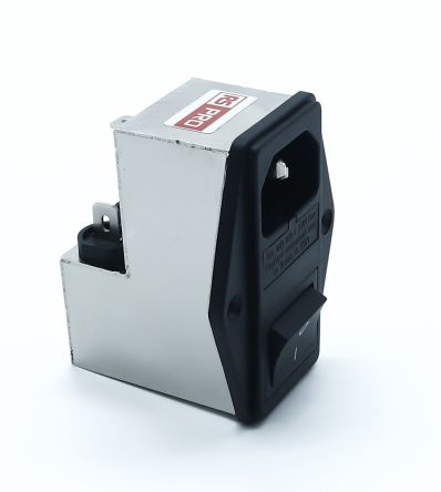 RS PRO 6A, 250 V ac Socket Chassis Mount IEC Inlet Filter 2 Pole, Faston 2 Fuse [0]; 278-0358
