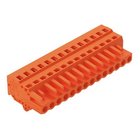 WAGO 231 Series Pluggable Connector, 14-Pole, Female, 14-Way, Snap-In, 16A [231-314/008-000]; 278-0752