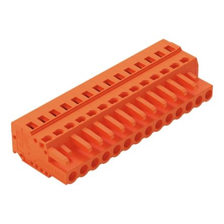 WAGO 231 Series Connector, 14-Pole, Female, 14-Way, Snap-In, 16A [231-314/026-000]; 278-0753