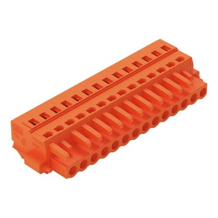 WAGO 231 Series Pluggable Connector, 14-Pole, Female, 14-Way, Snap-In, 16A [231-314/107-000]; 278-0757