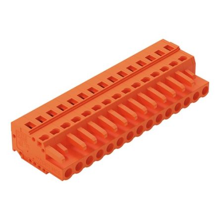 WAGO 231 Series Pluggable Connector, 15-Pole, Female, 15-Way, Snap-In, 16A [231-315/026-000]; 278-0760