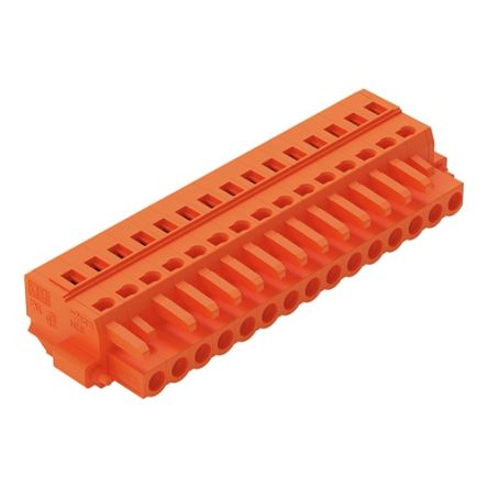 WAGO 231 Series Pluggable Connectors, 15-Pole, Female, 15-Way, Cable Mount, 16A [231-315/107-000]; 278-0765