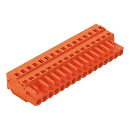 WAGO 231 Series Connector, 16-Pole, Female, 16-Way, Snap-In, 16A [231-316/102-000]; 278-0772