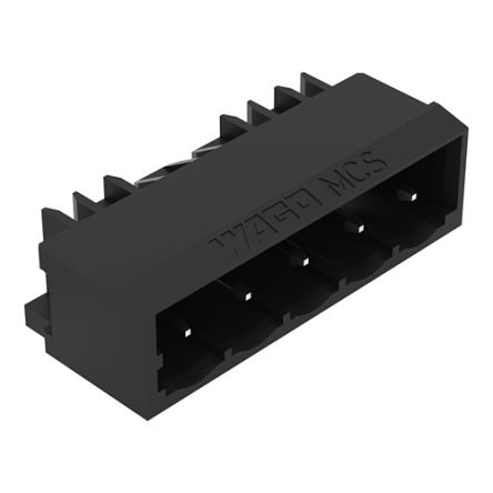 WAGO 231 Series Angled Horizontal and Vertical Mount PCB Header, 5 Contact(s), 5 mm Pitch, 1 Row(s), Shrouded [231-435/001-000/105-604]; 278-0852