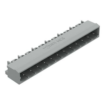 WAGO 231 Series Angled PCB PCB Header, 12 Contact(s), 5 mm Pitch, 1 Row(s), Shrouded [231-442/001-000]; 278-0856