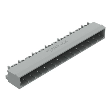 WAGO 231 Series Angled PCB PCB Header, 13 Contact(s), 5 mm Pitch, 1 Row(s), Shrouded [231-443/001-000]; 278-0857