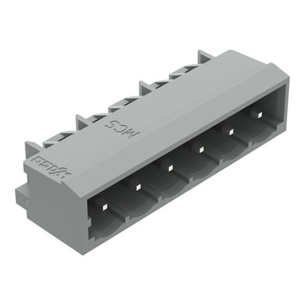 WAGO 231 Series Angled Horizontal and Vertical Mount PCB Header, 6 Contact(s), 5 mm Pitch, 1 Row(s), Shrouded [231-466/001-000]; 278-0867