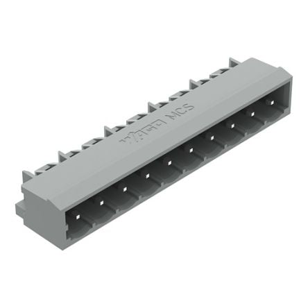 WAGO 231 Series Angled PCB PCB Header, 10 Contact(s), 5 mm Pitch, 1 Row(s), Shrouded [231-470/001-000]; 278-0870