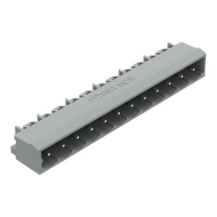 WAGO 231 Series Angled PCB PCB Header, 12 Contact(s), 5 mm Pitch, 1 Row(s), Shrouded [231-472/001-000]; 278-0872