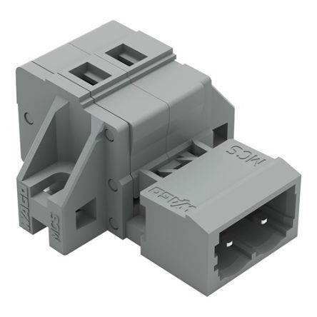 WAGO 231 Series Connector, 2-Pole, Male, 2-Way, Feed Through, 15A [231-602/019-000]; 278-0901