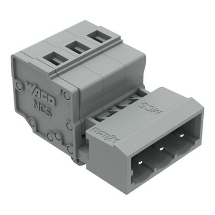 WAGO 231 Series Pluggable Connector, 3-Pole, Male, 3-Way, Snap-In, 12A [231-603/018-000]; 278-0904