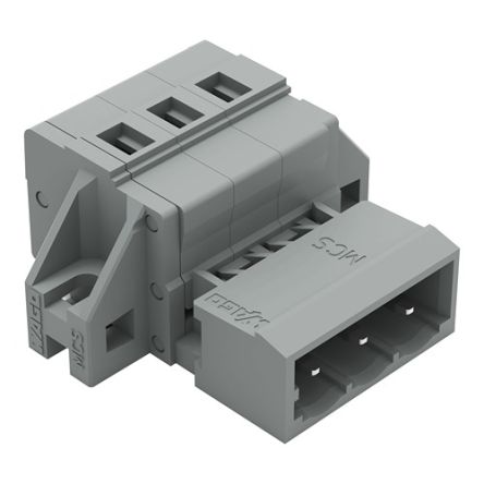WAGO 231 Series Pluggable Connector, 3-Pole, Male, 3-Way, Snap-In, 12A [231-603/019-000]; 278-0905