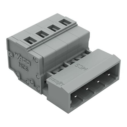WAGO 231 Series Connector, 4-Pole, Male, 4-Way, Snap-In, 12A [231-604]; 278-0909