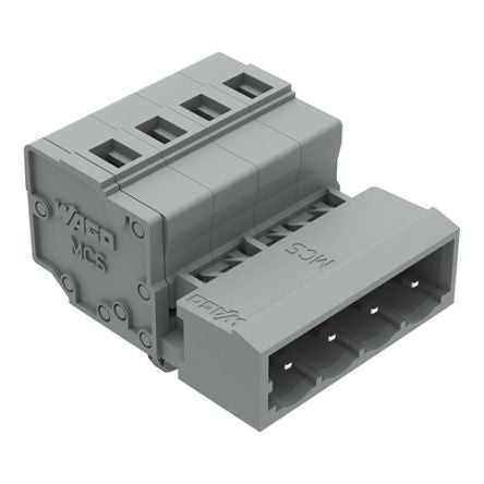 WAGO 231 Series Pluggable Connector, 4-Pole, Male, 4-Way, Snap-In, 12A [231-604/018-000]; 278-0911
