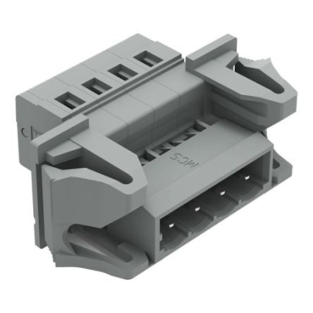 WAGO 231 Series Pluggable Connector, 4-Pole, Male, 4-Way, Snap-In, 12A [231-604/114-000]; 278-0914