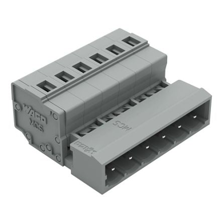 WAGO 231 Series Pluggable Connector, 6-Pole, Male, 6-Way, Snap-In, 12A [231-606]; 278-0921