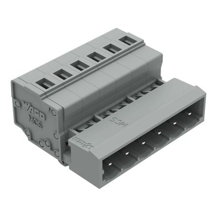 WAGO 231 Series Connector, 6-Pole, Male, 6-Way, Snap-In, 12A [231-606/018-000]; 278-0924
