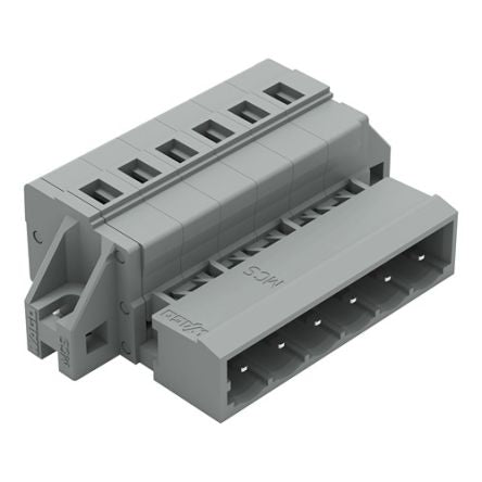 WAGO 231 Series Pluggable Connector, 6-Pole, Male, 6-Way, Snap-In, 12A [231-606/019-000]; 278-0925
