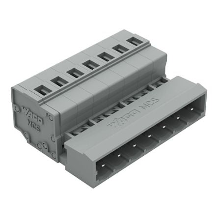 WAGO 231 Series Connector, 7-Pole, Male, 7-Way, Plug-In, 15A [231-607]; 278-0928
