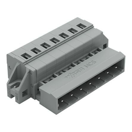 WAGO 231 Series Pluggable Connectors, 7-Pole, Male, 7-Way, Snap-In, 12A [231-607/019-000]; 278-0931