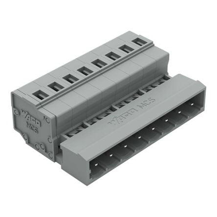 WAGO 231 Series Pluggable Connector, 8-Pole, Male, 8-Way, Snap-In, 12A [231-608]; 278-0933