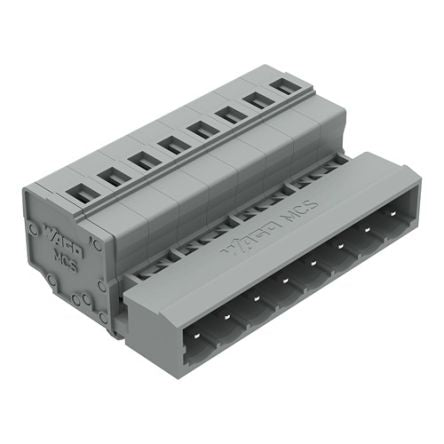 WAGO 231 Series Pluggable Connector, 8-Pole, Male, 8-Way, Snap-In, 12A [231-608/018-000]; 278-0935
