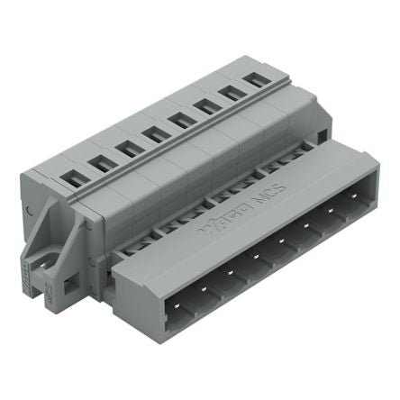 WAGO 231 Series Pluggable Connector, 8-Pole, Male, 8-Way, Snap-In, 12A [231-608/019-000]; 278-0936