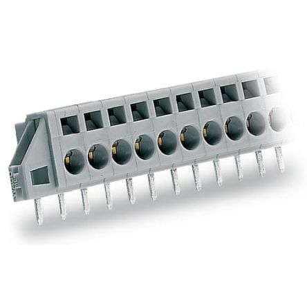 WAGO 231 Series PCB Terminal Block, 11-Contact, 5mm Pitch, PCB Mount, 1-Row, Cage Clamp Termination [231-611/023-000]; 278-0954