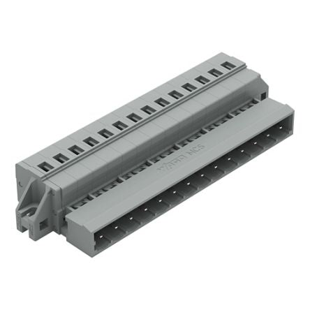 WAGO 231 Series Pluggable Connector, 14-Pole, Male, 14-Way, Feed Through, 15A [231-614/019-000]; 278-0968