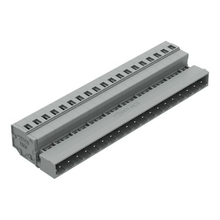 WAGO 231 Series Pluggable Connector, 19-Pole, Male, 19-Way, Panel Mount, Snap In Mount, 15A [231-619/018-000]; 278-0985