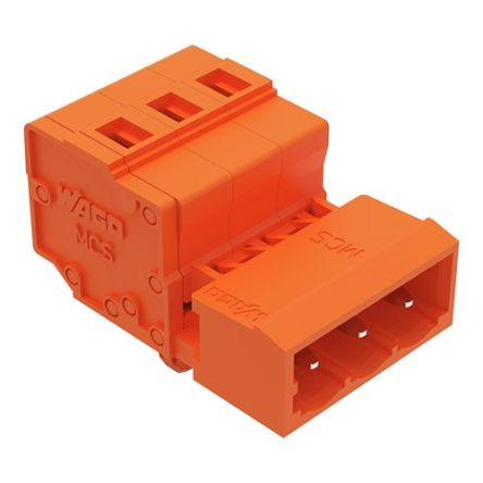 WAGO 231 Series Pluggable Connector, 3-Pole, Male, 3-Way, Panel Mount, Snap In Mount, 15A [231-633/018-000]; 278-1013