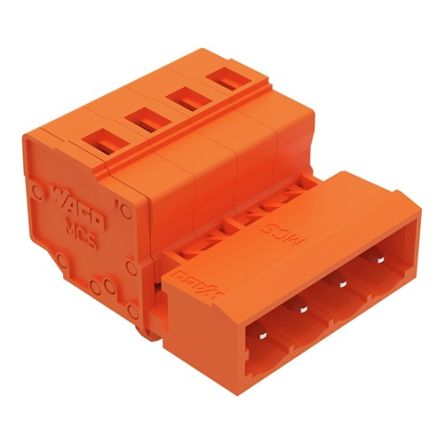 WAGO 231 Series Pluggable Connector, 4-Pole, Male, 4-Way, Snap-In, 12A [231-634/018-000]; 278-1019