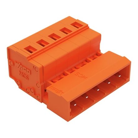 WAGO 231 Series Pluggable Connector, 5-Pole, Male, 5-Way, Snap-In, 12A [231-635]; 278-1024
