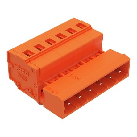 WAGO 231 Series Pluggable Connector, 6-Pole, Male, 6-Way, Snap-In, 12A [231-636/018-000]; 278-1033