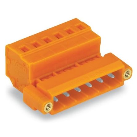 WAGO 231 Series Pluggable Connector, 6-Pole, Male, 6-Way, Panel Mount, Snap In Mount, 15A [231-636/109-000]; 278-1036