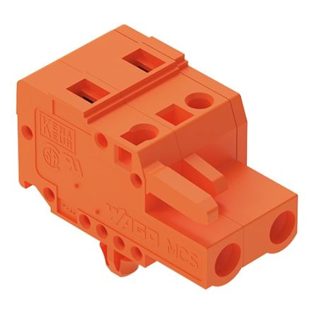 WAGO 231 Series Pluggable Connector, 2-Pole, Female, 2-Way, Panel Mount, Snap In Mount, 16A [231-702/008-000]; 278-1121