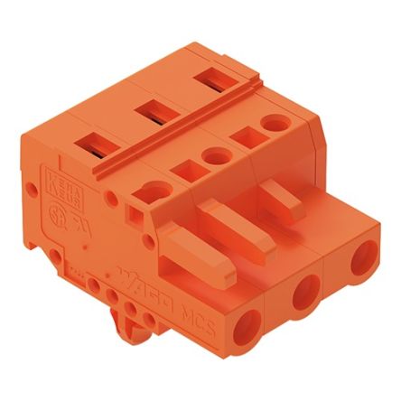 WAGO 231 Series Connector, 3-Pole, Female, 3-Way, Snap-In, 16A [231-703/008-000]; 278-1125