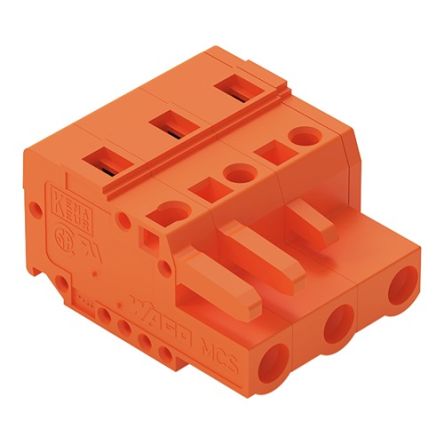 WAGO 231 Series Pluggable Connector, 3-Pole, Female, 3-Way, Snap-In, 16A [231-703/026-000]; 278-1126