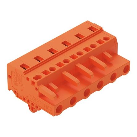WAGO 231 Series Pluggable Connector, 6-Pole, Female, 6-Way, Snap-In, 16A [231-706/008-000]; 278-1139
