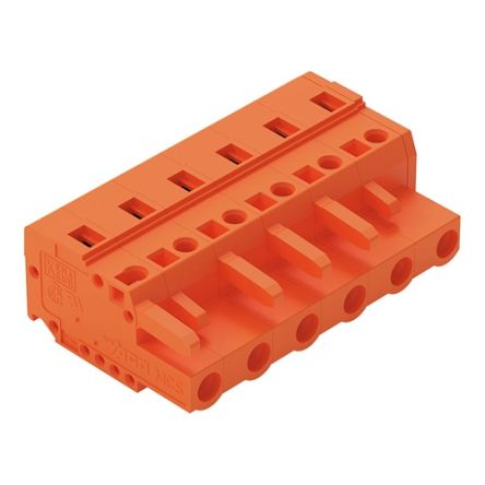 WAGO 231 Series Pluggable Connector, 6-Pole, Female, 6-Way, Free Hanging, 16A [231-706/026-000]; 278-1140
