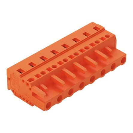 WAGO 231 Series Pluggable Connector, 8-Pole, Female, 8-Way, Free Hanging, 16A [231-708/026-000]; 278-1151